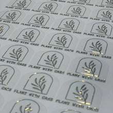 Load image into Gallery viewer, CUSTOM FOIL STICKERS | Wedding Favor Stickers | Logo Foil Custom Stickers | Custom Foiled Clear Stickers