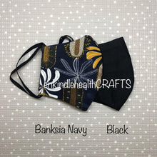 Load image into Gallery viewer, Black - Triple Layer Face Mask with Filter Pocket